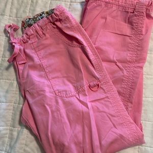 Pink koi scrub pants!